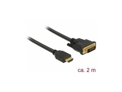 Delock Kabel HDMI na DVI 24+1 obousměrný 2 m 85654 DeLock