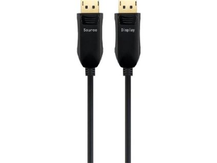 PremiumCord Optický DisplayPort 1.3/1.4 přípojný kabel M/M, zlacené konekt. 20m kport6-20