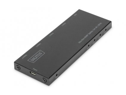 Digitus Ultra tenký HDMI Rozbočovač, 1x4, 4K / 60Hz HDR, HDCP 2.2, 18 Gbps, Micro USB napájeno DS-45323
