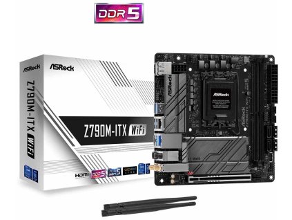 ASRock MB Sc LGA1700 Z790M-ITX WIFI, Intel Z790, 2xDDR5, 1xDP, 1xHDMI, WI-FI, mini-ITX