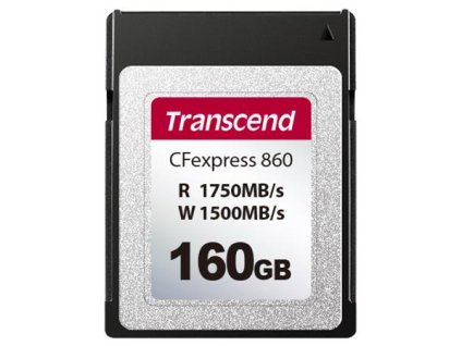 Transcend 160GB CFexpress 860 NVMe PCIe Gen3 x2 (Type B) paměťová karta, 1750MB/s R, 1500MB/s W TS160GCFE860