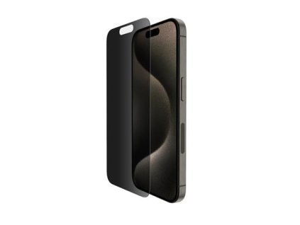 Belkin SCREENFORCE™ TemperedGlass Privacy Anti-Microbial ochranné privátní sklo pro iPhone 15 Pro OVA149zz