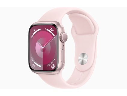 APPLE Watch Series 9 GPS 45mm Pink Aluminium Case with Light Pink Sport Band - S/M mr9g3qc-a Apple