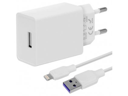 OBAL:ME Cestovní Nabíječka USB-A 10W + USB-A/Lightning Kabel 1m White 8596311218859 NoName