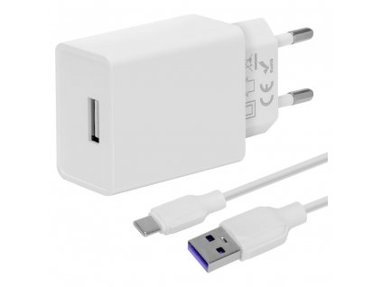OBAL:ME Cestovní Nabíječka USB-A 10W + USB-A/USB-C Kabel 1m White 8596311218842 NoName