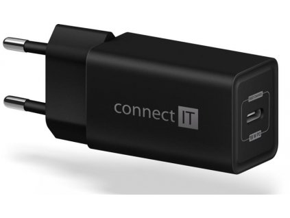 CONNECT IT Fast PD Charge nabíjecí adaptér 1×USB-C, 18W PD, ČERNÝ CWC-2060-BK Connect IT