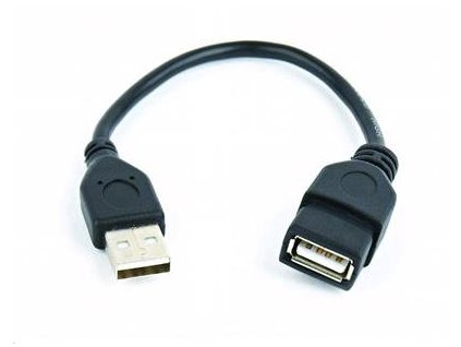 GEMBIRD USB kábel, A-A 15 cm 2.0, predĺženie, HQ Čierna, pozlátené kontakty CCP-USB2-AMAF-0.15M Gembird