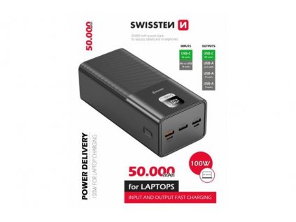 SWISSTEN POWER LINE POWER BANK 50000 mAh 100W POWER DELIVERY BLACK 22013942 Swissten