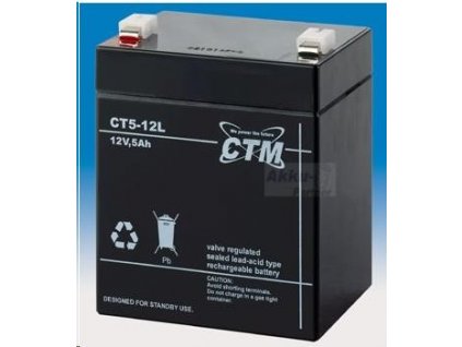 Batéria - CTM CT 12-5L (12V/5Ah - Faston 250), životnosť 5 rokov 04184