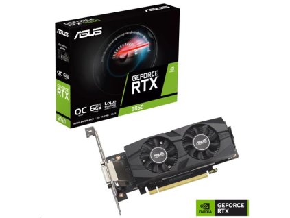 ASUS VGA NVIDIA GeForce RTX 3050 LP BRK 6G, 6G GDDR6, 1xDP, 1xHDMI, 1xDVI 90YV0KQ0-M0NA00 Asus