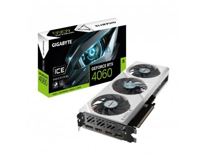 GIGABYTE VGA NVIDIA GeForce RTX 4060 EAGLE ICE OC 8G, 8G GDDR6, 2xDP, 2xHDMI GV-N4060EAGLEOC ICE-8GD Gigabyte