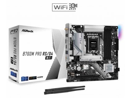 ASROCK B760M PRO RS/D4 WIFI (intel 1700 12+13gen, 4xDDR4 5333MHz, 4xSATA3, 2x M.2, HDMI+DPort, 1xGLAN, mATX) B760M PRO RS-D4 WIFI ASRock