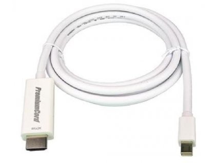 PremiumCord mini DisplayPort 1.2 na HDMI 2.0 kabel pro rozlišení 4Kx2K@60Hz, 1m kportadmk04-01