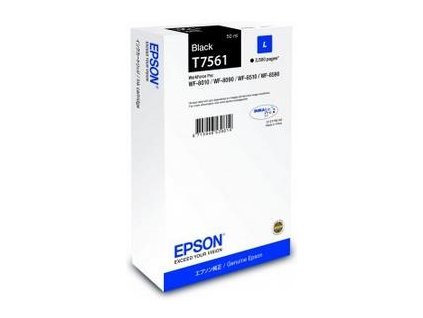 Čierna atramentová kazeta EPSON série WF-8xxx L Black - 2500 str. (50 ml) C13T75614N Epson