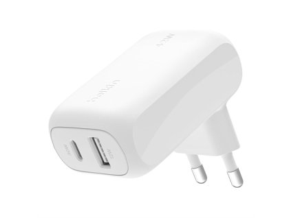 Belkin Duální 42W USB-C Power Delivery PPS nástěnná nabíječka (USB-C 30W + USB-A 12W), bílá WCB009vfWH