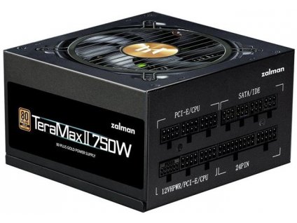 ZALMAN TeraMax II 750W černý Zdroj, ATX, 750W, aktivní PFC, 120mm ventilátor, 80PLUS Gold ZM750-TMX2 Zalman