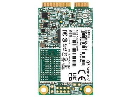 TRANSCEND MSA220S 64GB SSD disk mSATA, SATA III 6Gb/s (3D TLC), 550MB/s R, 350MB/s W TS64GMSA220S Transcend