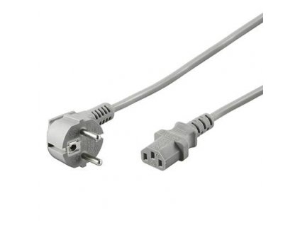 PremiumCord napájecí kabel 240V, délka 2m CEE7 pravoúhlý/IEC C13 šedý kpsp2g