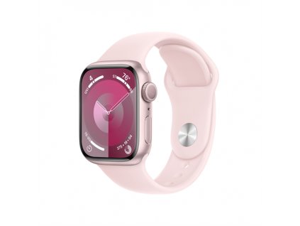 APPLE Watch Series 9 GPS 41mm Pink Aluminium Case with Light Pink Sport Band - M/L mr943qc-a Apple