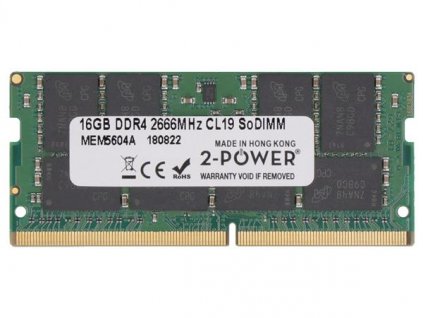 2-Power 16GB PC4-21300S 2666MHz DDR4 CL19 Non-ECC SoDIMM 2Rx8 (DOŽIVOTNÍ ZÁRUKA) MEM5604A