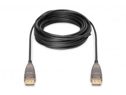 Digitus DisplayPort AOC hybridní připojovací kabel M/M, 10m, UHD 8K@60Hz, CE, zlato, bl AK-340107-100-S