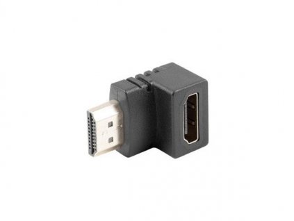 LANBERG HDMI(M) na HDMI(F) adaptér úhlový dolů černý AD-0033-BK Lanberg