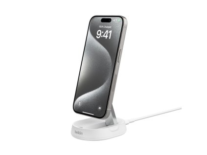 Belkin Pro Convertible Qi2, 15W stojan, bilý WIA008btWH