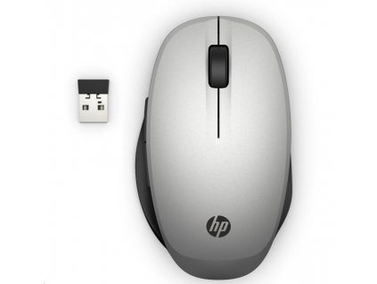 Myš HP Dual Mode Silver Mouse 300 - myš bluetooth, pripojenie k dvom počítačom súčasne 6CR72AA-ABB