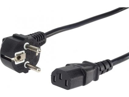 Kábel sieťový 230V, vidlica (CEE7/7) lomená - C13, 2m, 0.75mm2, 10A, čierny L30335 CNS Network