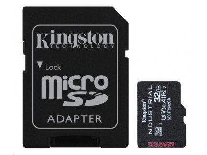 Karta Kingston 32GB microSDHC Industrial C10 A1 pSLC + adaptér SD SDCIT2-32GB