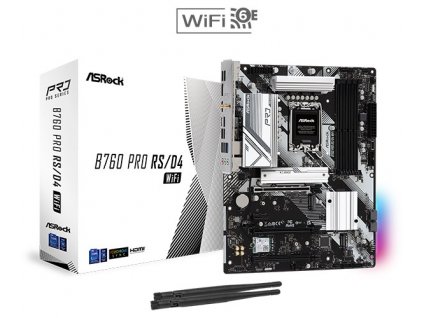 ASRock MB Sc LGA1700 B760 PRO RS/D4 WiFi, Intel B760, 4xDDR4, 1xDP, 1xHDMI, ATX B760 PRO RS-D4 WiFi