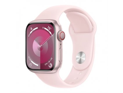 Apple Watch Series 9 GPS + Cellular 45mm Pink Aluminium Case with Light Pink Sport Band - S/M MRMK3QC-A