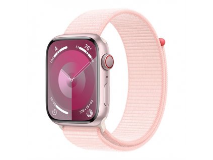 Apple Watch Series 9 GPS + Cellular 45mm Pink Aluminium Case with Light Pink Sport Loop MRMM3QC-A