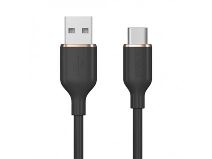 Devia kábel USB-A to USB-C Jelly Series Silicone Cable 1.2m - Black 6938595386619