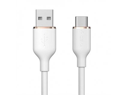 Devia kábel USB-A to USB-C Jelly Series Silicone Cable 1.2m - White 6938595386626