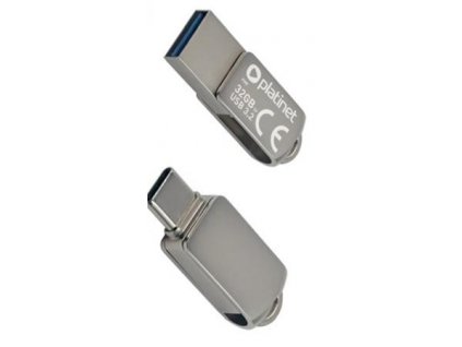 PLATINET flashdisk USB 3.2 METAL WATERPROOF DUAL USB-C USB-A 64GB PMFMC64 Platinet