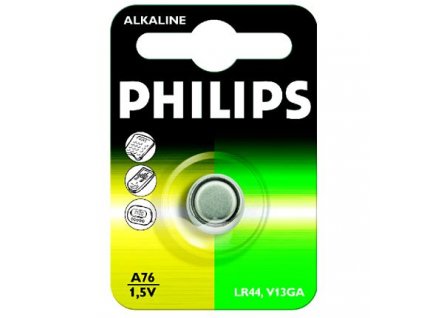 Philips baterie knoflíková A76, alkalická - 1ks (LR44) A76-01B