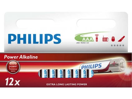 Philips baterie AAA Power Alkaline - 12ks LR03P12W-10