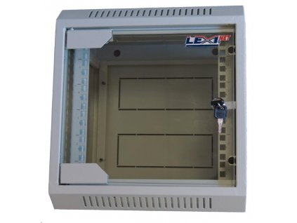 LEXI-Net 10" nástěnný rozvaděč 6U 310x260, skleněné dveře, svařovaný, šedý LN6U-10-31-26 Lexi-NET
