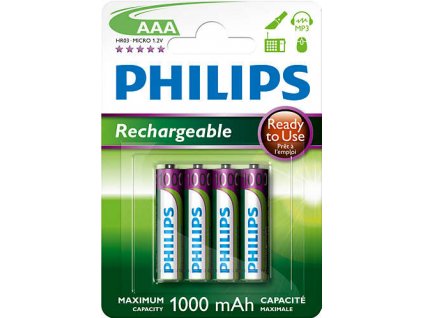 Philips dobíjecí baterie AAA 1000mAh, NiMH - 4ks R03B4RTU10-10