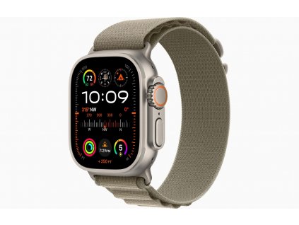 Apple Watch Ultra 2/49mm/Titan/Sport Band/Olive Alpine/Medium MREY3CS-A
