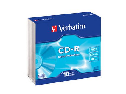 VERBATIM CD-R(10-Pack)Slim/EP/DL/52x/700MB 43415 Verbatim