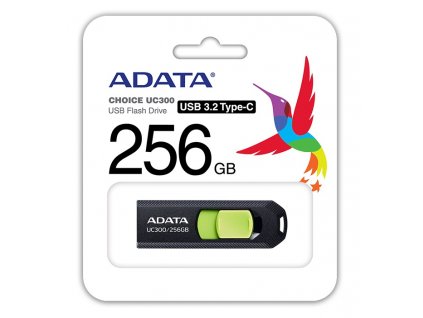 ADATA UC300/256GB/USB 3.2/USB-C/Černá ACHO-UC300-256G-RBK-GN