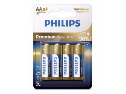 Philips baterie 4x AA (1,5V), řada Premium Alkaline LR6M4B-10