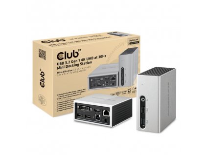 Club3D Mini dokovací stanice USB 3.2 4K30Hz UHD (HDMI/DVI/4x USB 3.1/Ethernet/Audio) DisplayLink® Certified CSV-3104D Club 3D