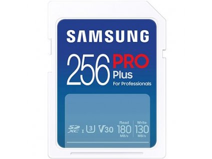 Samsung/SDXC/256GB/180MBps/USB 3.0/USB-A/Class 10/+ Adaptér/Modrá MB-SD256SB-WW