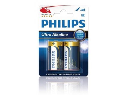 Philips baterie C ExtremeLife+, alkalická - 2ks LR14E2B-10