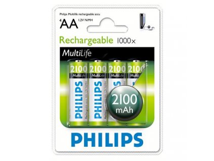 Philips baterie AA 2100mAh MultiLife, NiMh - 4ks R6B4A210-10