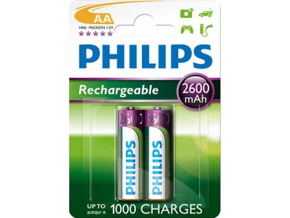 Philips dobíjecí baterie AA 2600mAh, NiMH - 2ks R6B2A260-10