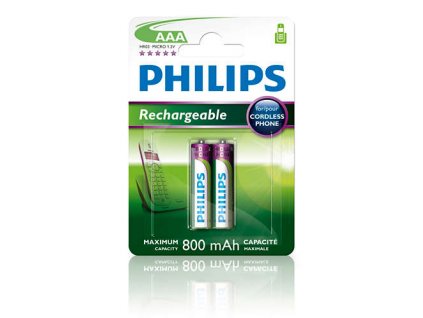 Philips dobíjecí baterie AAA 800mAh, NiMH - 2ks R03B2A80-10